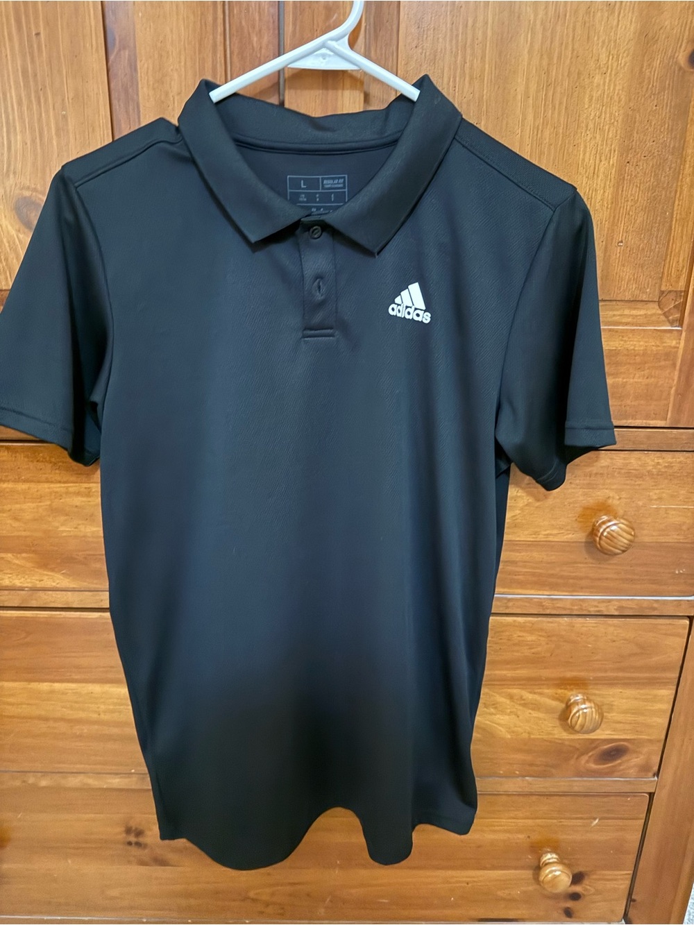 Adidas Boy’s Black Polo Shirt with White Logo